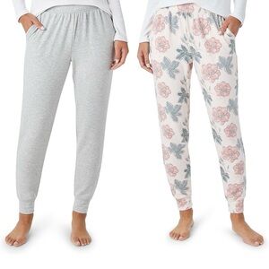 NWT Eddie Bauer 2 Pack Pajama Pants Pink Floral Pajama and Solid Gray Size XL